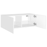 TV Wall Cabinet with LED Lights White 80x35x31 cm 837281