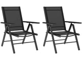 Set of 2 Folding Chair, Aluminium Frame Outdoor Camping Chairs with Breathable Mesh Back and Seat, T3398P314728