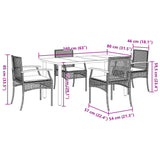 Garden Dining Set Grey, Black 3213620