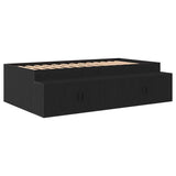 Storage Bed Frame Black oak 100 x 200 cm Engineered wood 3335182