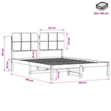 Bed Frame with Upholstered Headboard Dark Brown and Black 904092
