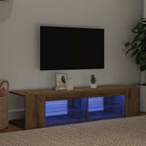 TV Cabinet with LED Lights Artisan Oak 135x39x30 cm Engineered Wood 856324