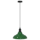 Pendant Lamp Height Adjustable E27 Gloss Green 31 cm Metal 4103437