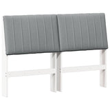 Upholstered Headboard Light Grey 140 cm Solid Pine Wood 879398
