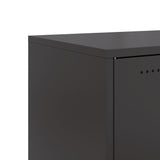 ZNTS Bedside Cabinets 2 pcs Black 36x39x78 cm Steel 846567