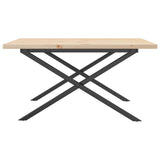 ZNTS Coffee Table X-Frame 90x90x45.5 cm Solid Wood Pine and Steel 3282753