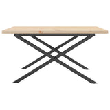 Coffee Table X-Frame 90x90x45.5 cm Solid Wood Pine and Steel 3282753