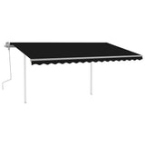 Manual Retractable Awning with LED 4.5x3 m Anthracite 3069964