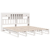 Bookcase Bed without Mattress White 180x200 cm Super King Solid Wood Pine 3323969