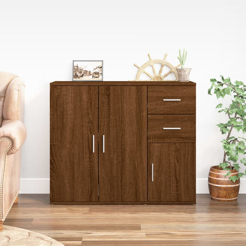 ZNTS Sideboard Brown Oak 91x29.5x75 cm Engineered Wood 823276