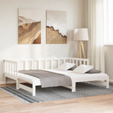 Day Bed with Trundle without Mattress White 90x190 cm Single Solid Wood 836163