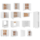 14 Piece Kitchen Cabinet Set Lyon" White Engineered Wood 3067666