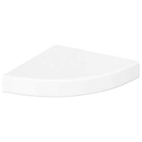 323888 Floating Corner Shelves 4 pcs High Gloss White 25x25x3,8 cm MDF