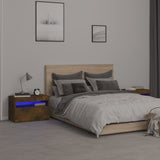 Bedside Cabinets 2 pcs with LED Lights Smoked Oak 60x35x40 cm 3152827
