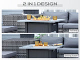 71 x 71cm 40000 BTU Gas Firepit Table - Black/Grey T3398P318667