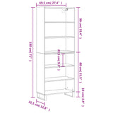 Highboard Concrete Grey 69.5x32.5x180 cm Engineered Wood 3189601