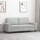 2-Seater Sofa Light Grey 140 cm Microfibre Fabric 348982