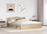 Bed Frame with Headboard Sonoma 160 x 200 cm Solid Pine Wood 3412873