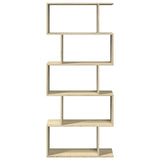 Room Divider Bookcase 5-Tier Sonoma Oak 70x24x161 cm Engineered Wood 858095
