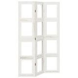 Room Divider 3 Panels White Solid Wood Paulownia 358686