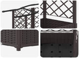Raised Bed with Trellis and Roof Brown 204 x 40 x 141 cm PP 42032514