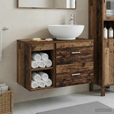 Bathroom Furniture Set 2 pcs Old Wood Engineered Wood 3403918