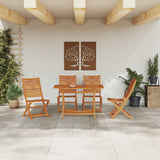 Garden Dining Set Folding 5 pcs Brown Solid Acacia Wood 3375754