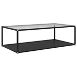 ZNTS Coffee Table Transparent and Black 120x60x35 cm Tempered Glass 322906