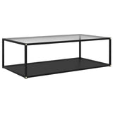 ZNTS Coffee Table Transparent and Black 120x60x35 cm Tempered Glass 322906