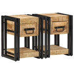 ZNTS Nightstands 2 pcs 40x40x40 cm Solid Mango Wood 4016707