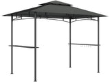 8' x 5' Grill Gazebo, Double Tiered BBQ Gazebo Shelter Canopy with LED Lights, 2 Side Shelves, T3398P322087
