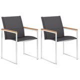 Garden Chairs 2 pcs Textilene and Stainless Steel Grey 46517