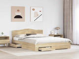 Bed Frame with Drawer Sonoma Oak 150 x 200 cm Engineered Wood 3413179