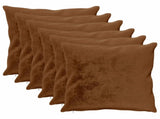 Cushion Cover 6 pcs HEERLEN Light Brown 80 x 80 cm Flannel 913778