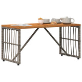 Outdoor Table Grey 80 x 40 x 40 cm Steel and Poly Rattan 42025147