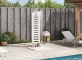 Outdoor Shower 223 cm Solid Pine Wood and Stainless Steel White 886329