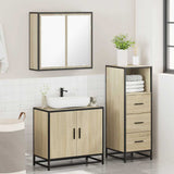 ZNTS 3 Piece Bathroom Furniture Set Sonoma Oak Engineered Wood 3301006