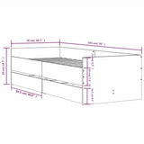 Bed Frame Concrete grey Engineered wood Small Single Bed Frame 3207360