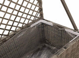 Garden Planter with Trellis Grey 70 x 30 x 135 cm Poly Rattan 42026883