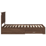 Bed Frame Brown Oak and Silver 90 x 200 cm Engineered Wood 3411347