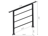 Handrails for Outdoor Steps, Wrought Iron Handrail Fits 1 or 3 Steps, Transitional Handrail with 50985893