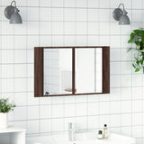 LED Bathroom Mirror Cabinet Brown Oak 80x12x45 cm Acrylic 834953