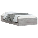 Bed Frame with Drawers without Mattress Grey Sonoma 90x190 cm Single 3207327