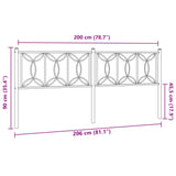 Metal Replace Headboard Black 200 cm 376166