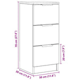 Sideboards 2 pcs Artisan Oak 30x30x70 cm Engineered Wood 856958