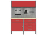 Work Cabinet Set with Drawer with Shelf with Storage 5 pcs Red 3321427