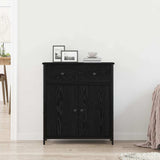 Sideboard with Drawer Black Oak 70 x 30 x 80 cm Engineered Wood 863159