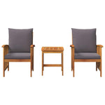 Garden Sofa Set with Cushion 3 pcs Brown Solid acacia wood 4106448