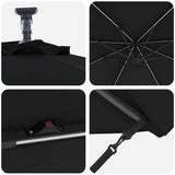 Umbrella 294 x 294 x 248 cm Polyester and Aluminium Black 42003387