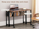 80 cm Drop Leaf Writing Work Desk - Rustic Brown T3398P344183